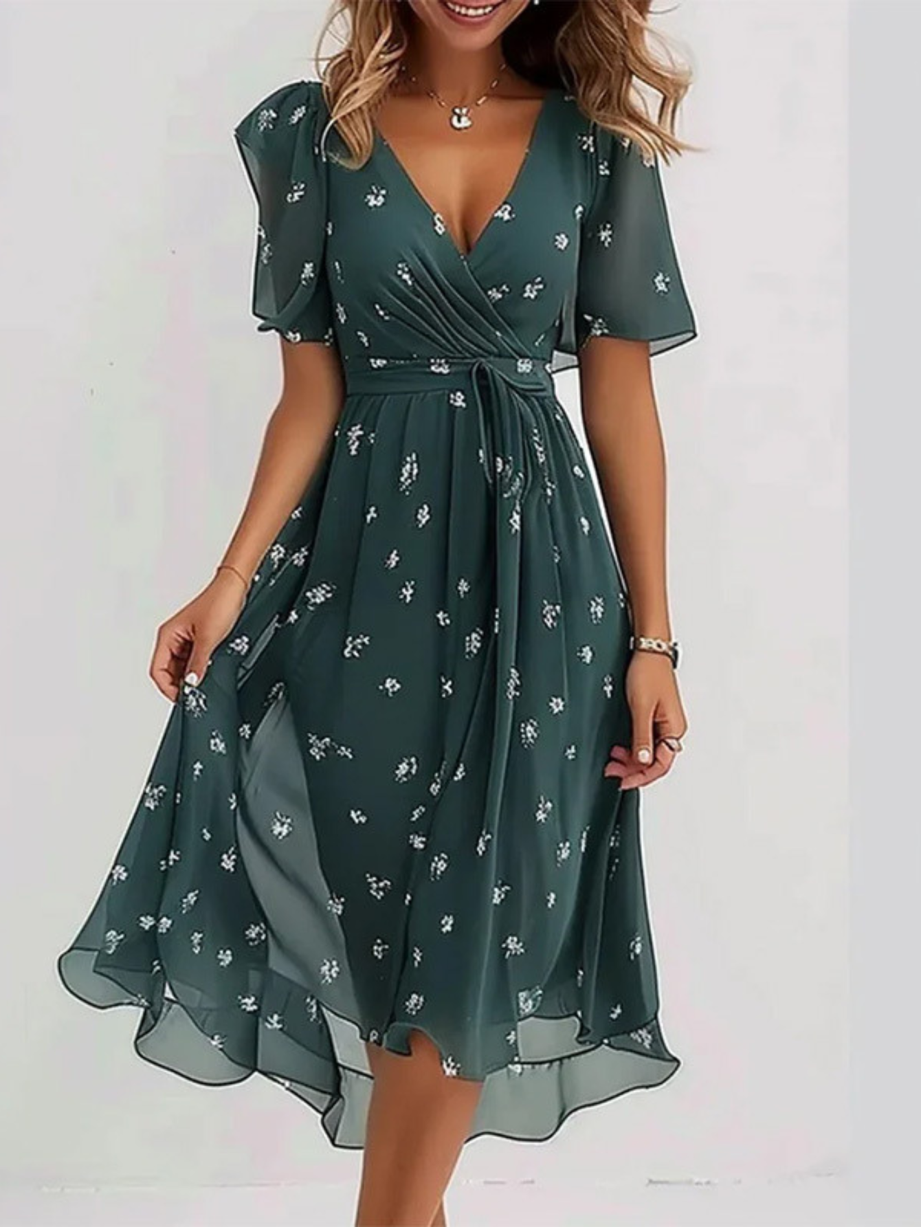 Boho Cotton V-Neck Tiered Maxi Dress | Mira 3