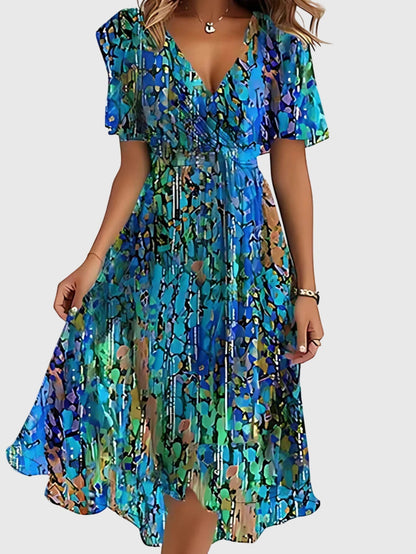 Boho Cotton V-Neck Tiered Maxi Dress | Mira 5