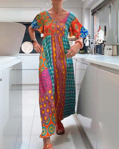 Boho Floral A-Line Maxi Dress for Festivals | Lyra 0