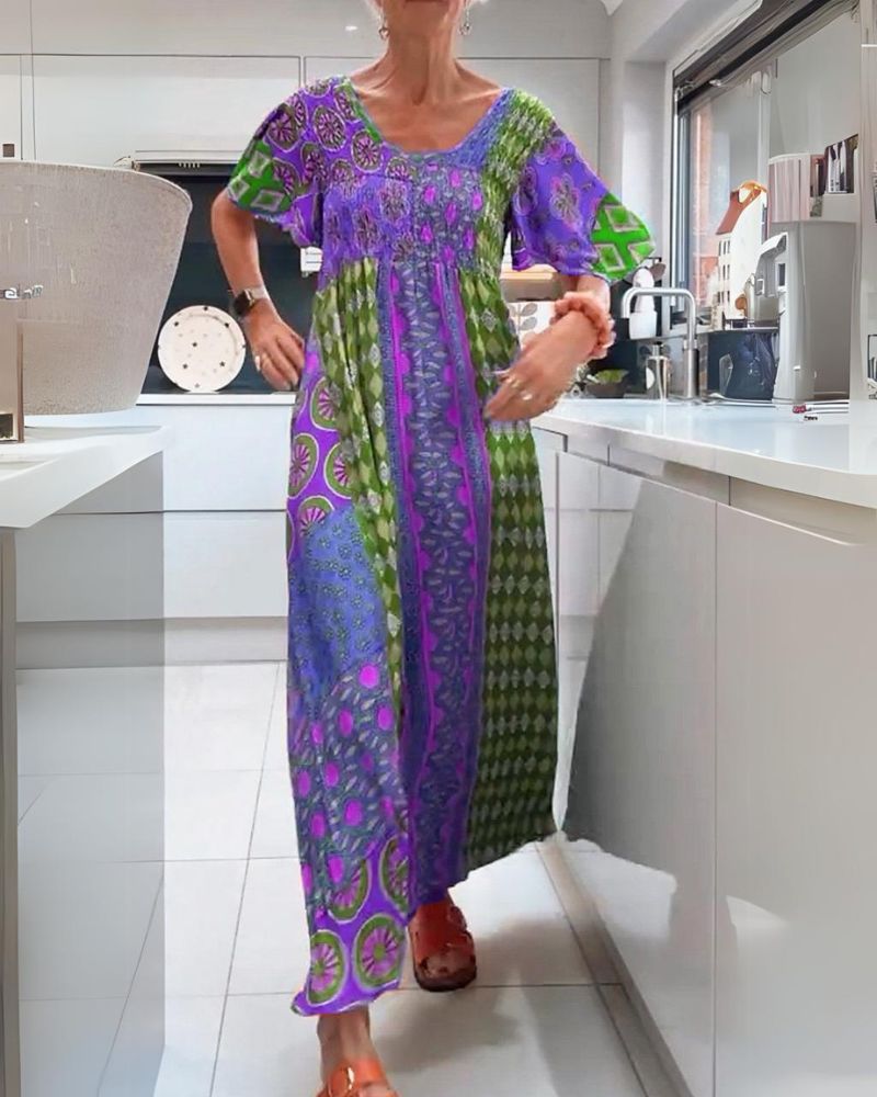 Boho Floral A-Line Maxi Dress for Festivals | Lyra 1