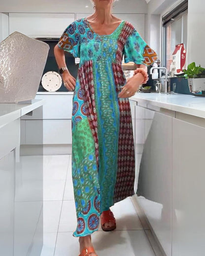 Boho Floral A-Line Maxi Dress for Festivals | Lyra 2
