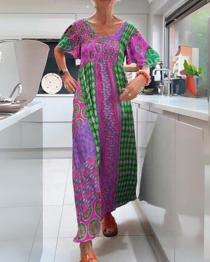 Boho Floral A-Line Maxi Dress for Festivals | Lyra 3