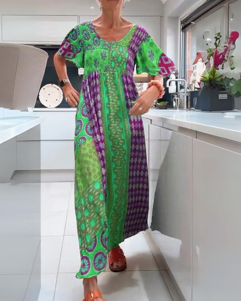 Boho Floral A-Line Maxi Dress for Festivals | Lyra 4
