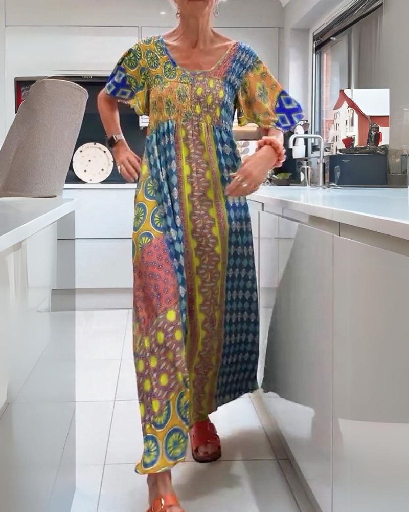 Boho Floral A-Line Maxi Dress for Festivals | Lyra 5