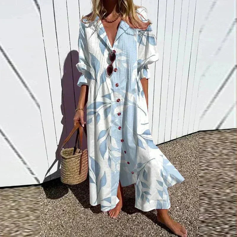 Boho Floral V-Neck Layered Maxi Dress | Mira 3