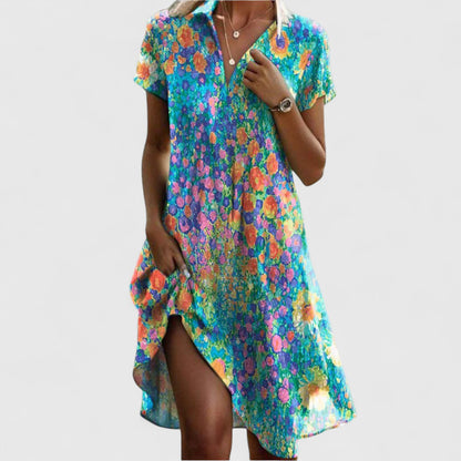 Boho Floral V-Neck Tiered Maxi Dress for Beach Strolls | Lyra 4