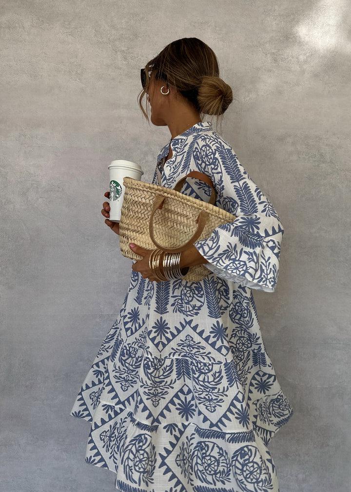 Boho Patterned Mini Dress with Long Sleeves for Casual Outings | Cleo 3