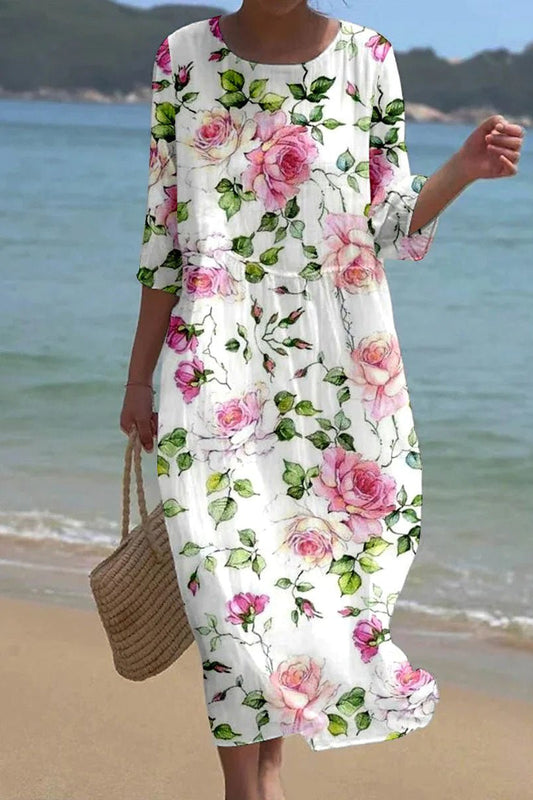 Brunch Floral V-Neck Flowy Midi Dress | Mira 0
