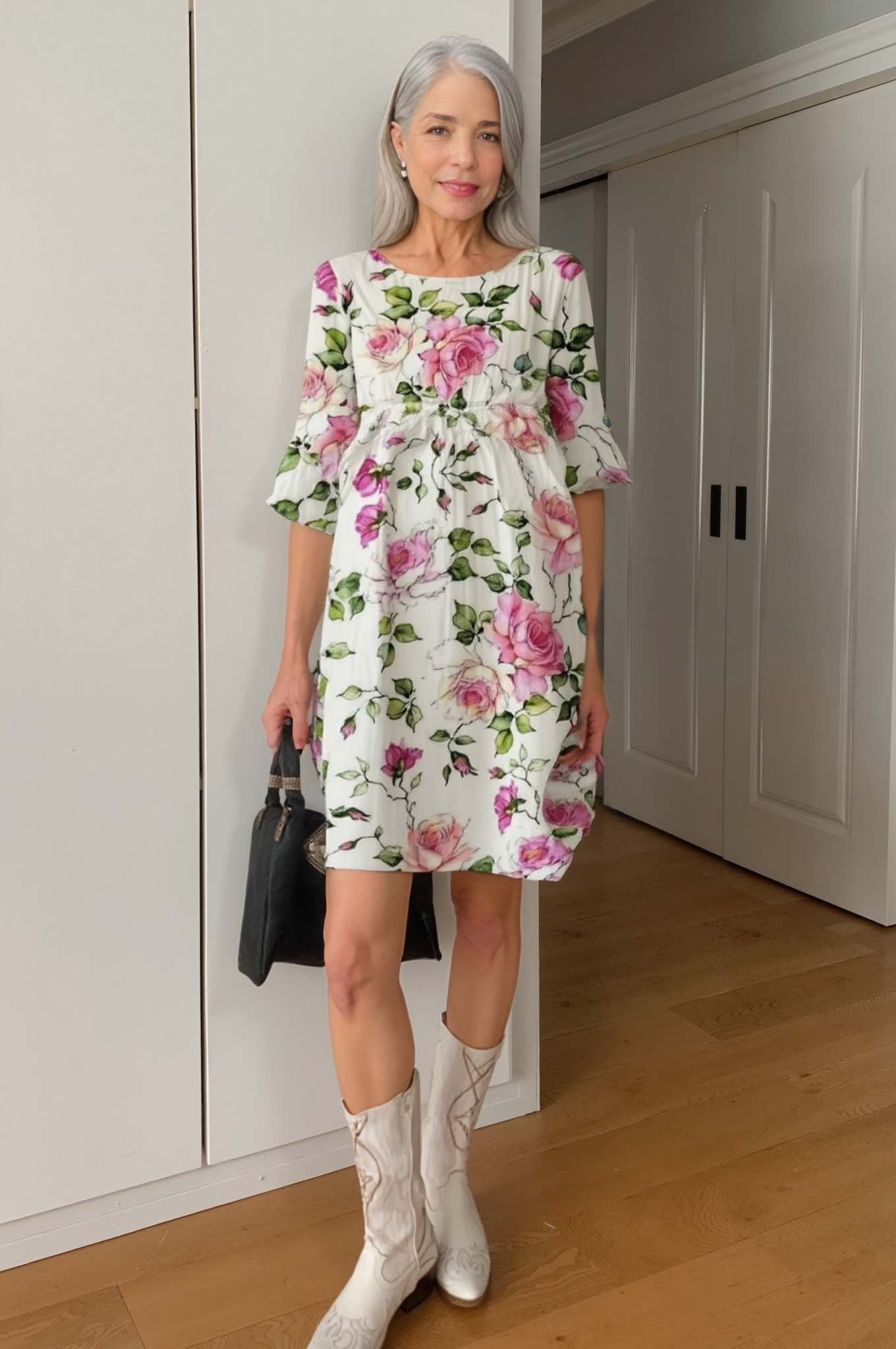 Brunch Floral V-Neck Flowy Midi Dress | Mira 1