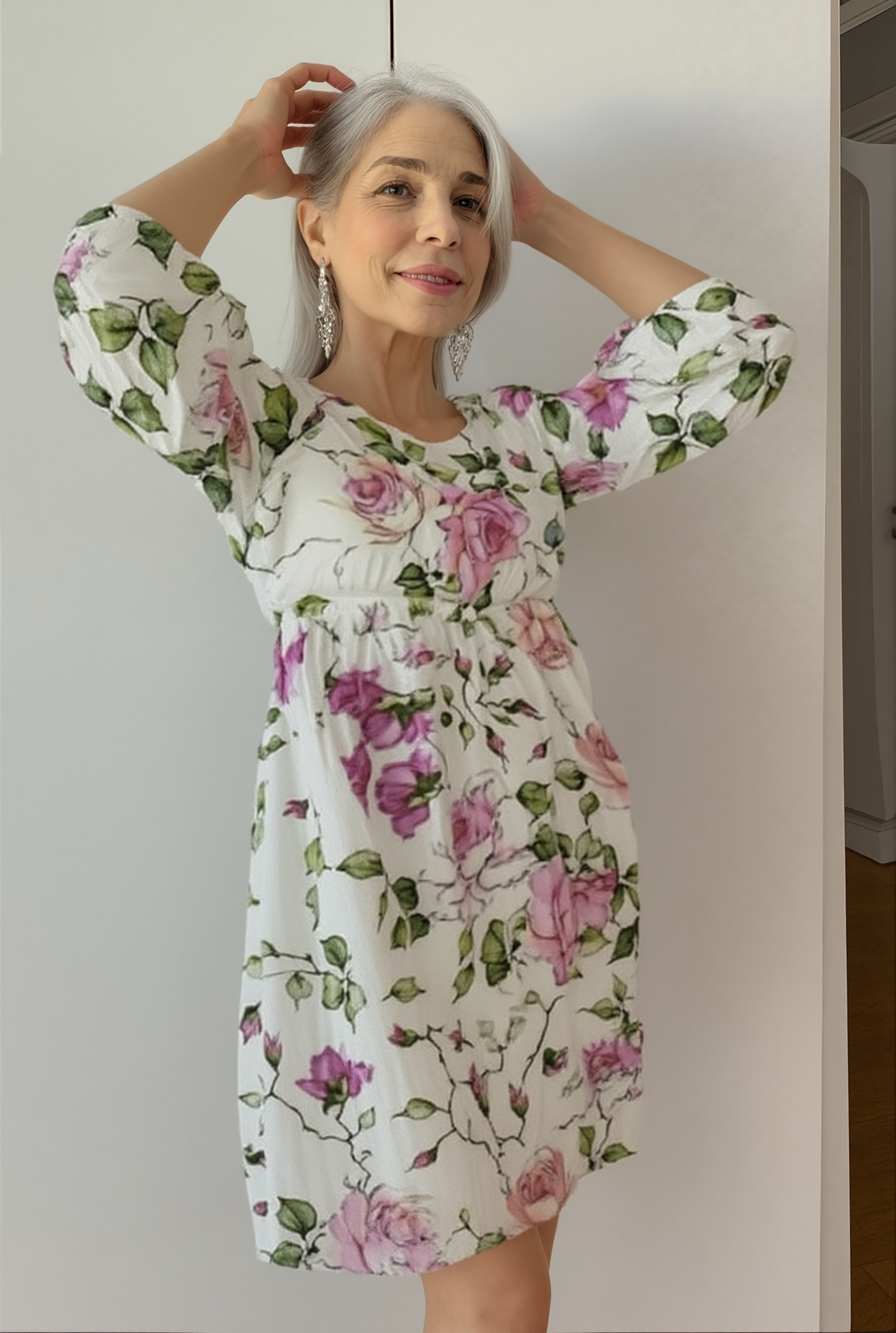 Brunch Floral V-Neck Flowy Midi Dress | Mira 2