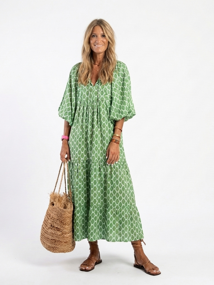 Casual Chiffon V-Neck Tiered Midi Dress | Lila 1
