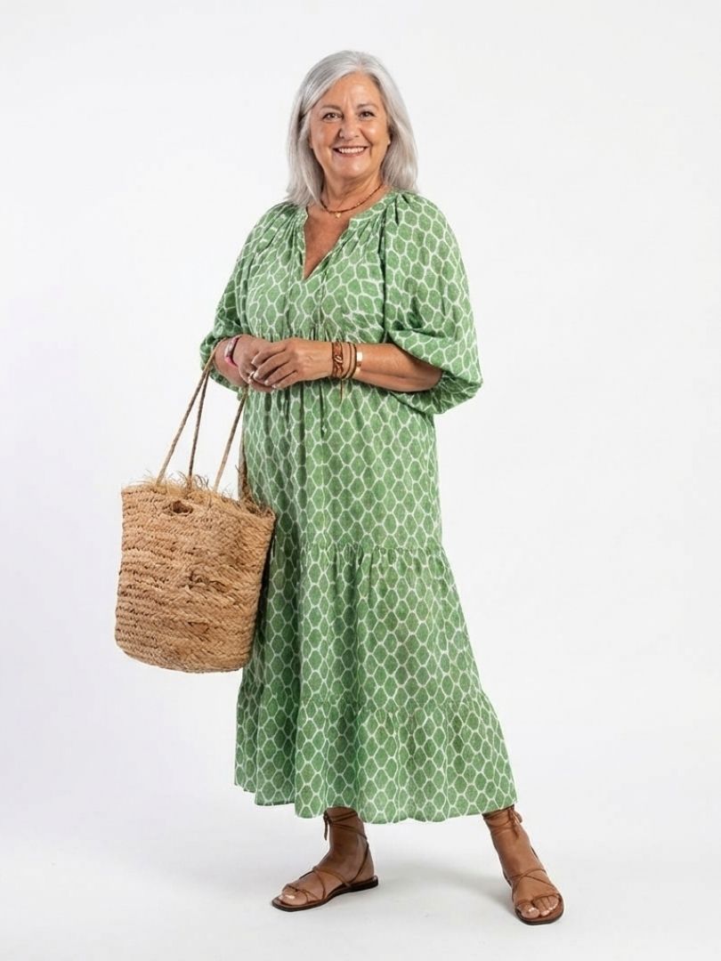 Casual Chiffon V-Neck Tiered Midi Dress | Lila 3