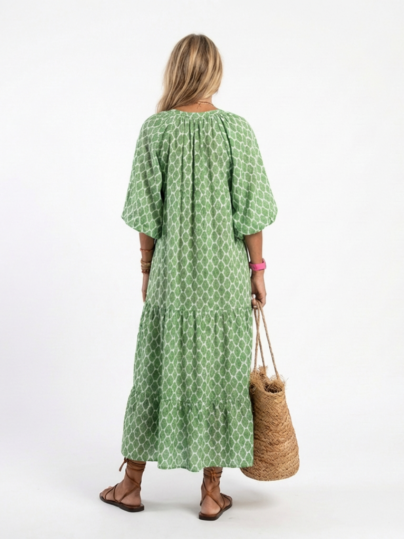 Casual Chiffon V-Neck Tiered Midi Dress | Lila 4