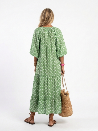 Casual Chiffon V-Neck Tiered Midi Dress | Lila 4