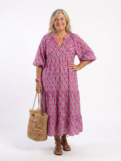 Casual Chiffon V-Neck Tiered Midi Dress | Lila 6