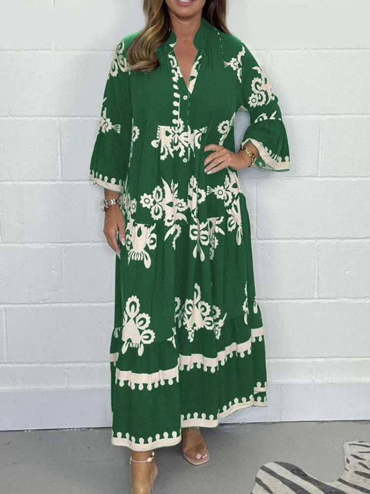 Casual Cotton Statement Sleeve Flowy Midi Dress | Talia 3