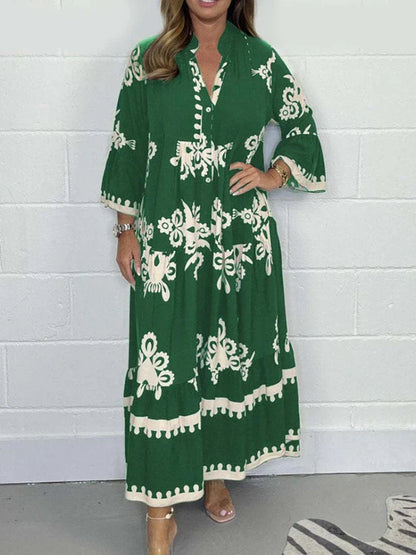 Casual Cotton Statement Sleeve Flowy Midi Dress | Talia 3