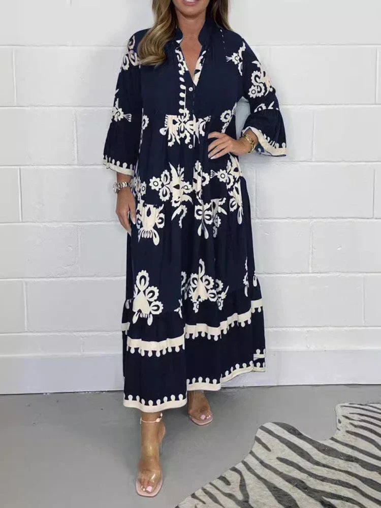 Casual Cotton Statement Sleeve Flowy Midi Dress | Talia 5