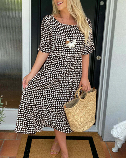Casual Cotton V-Neck Flowy Midi Dress | Mira 8