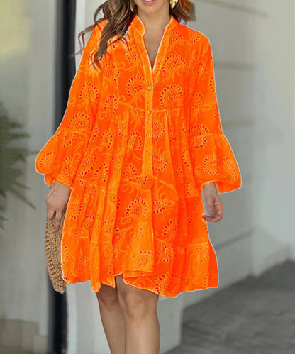 Casual Eyelet Ruffle Mini Dress for Summer Outings | Sona 7