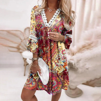 Casual Floral V-Neck Mini Dress for Summer Days | Zara 2