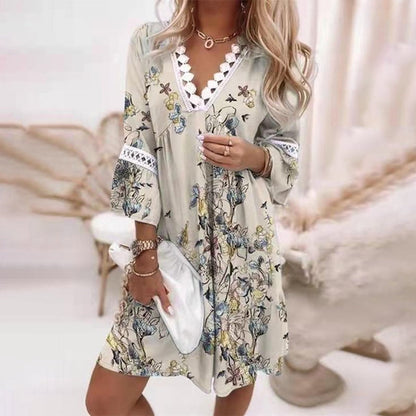 Casual Floral V-Neck Mini Dress for Summer Days | Zara 5