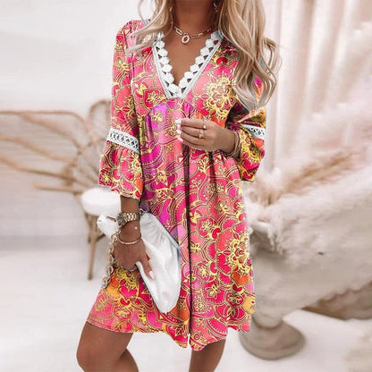 Casual Floral V-Neck Mini Dress for Summer Days | Zara 6