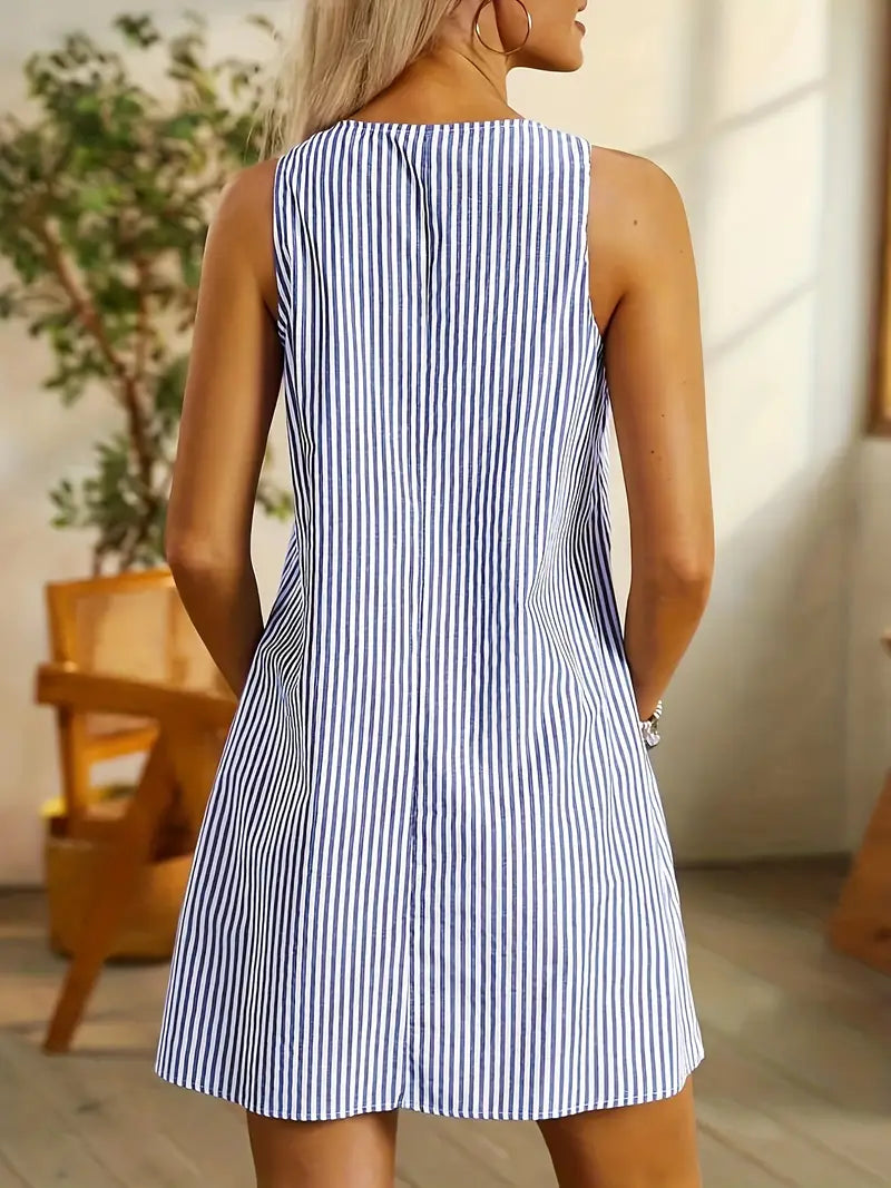 Casual Striped Mini Pocket Dress for Summer Outings | Mira 2