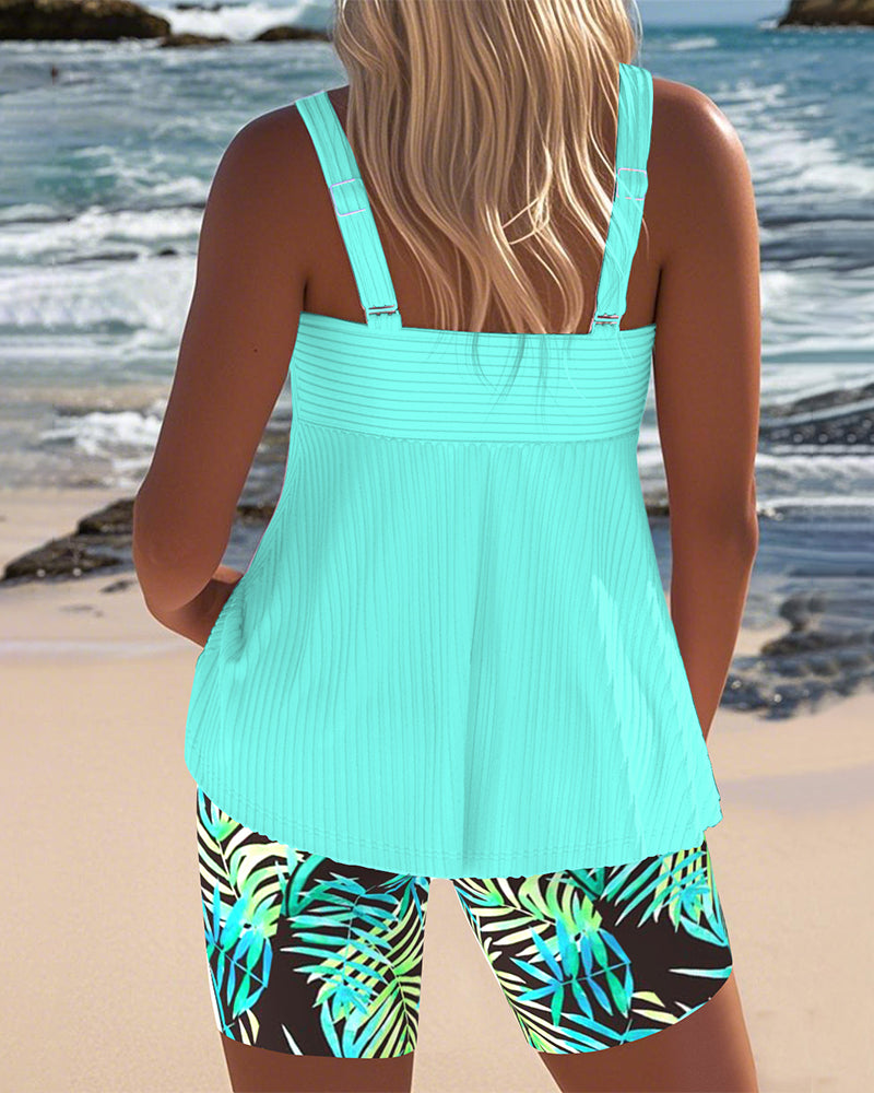 Catherine | Women's Vibrant High-Waisted Tummy Control Halter Neck Full Coverage Tankini 1