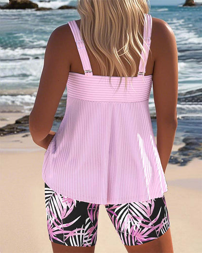 Catherine | Women's Vibrant High-Waisted Tummy Control Halter Neck Full Coverage Tankini 3