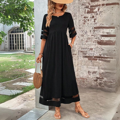 Cocktail Chiffon Cowl Neck Flowing Midi Dress | Mira 1