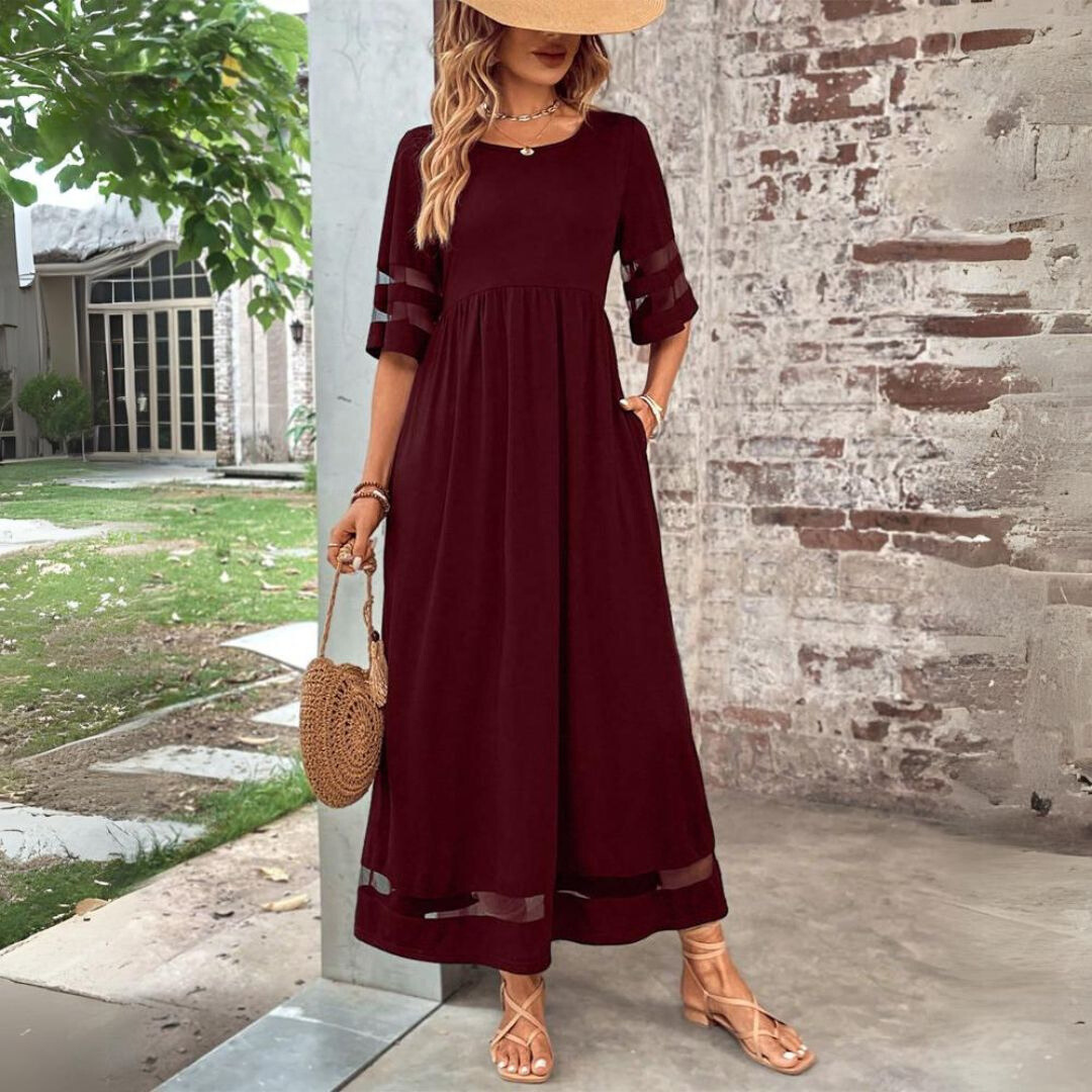 Cocktail Chiffon Cowl Neck Flowing Midi Dress | Mira 2