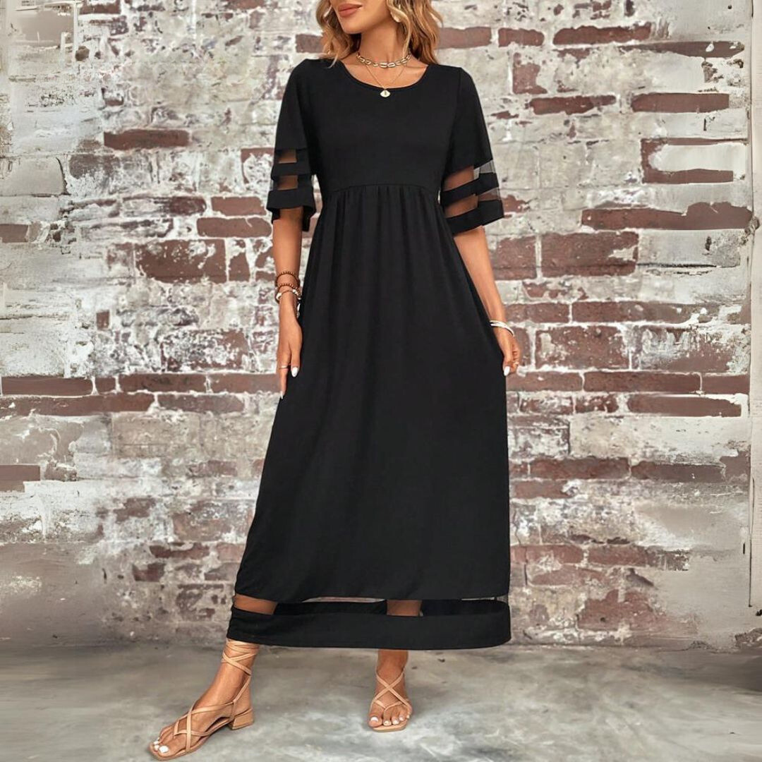 Cocktail Chiffon Cowl Neck Flowing Midi Dress | Mira 5