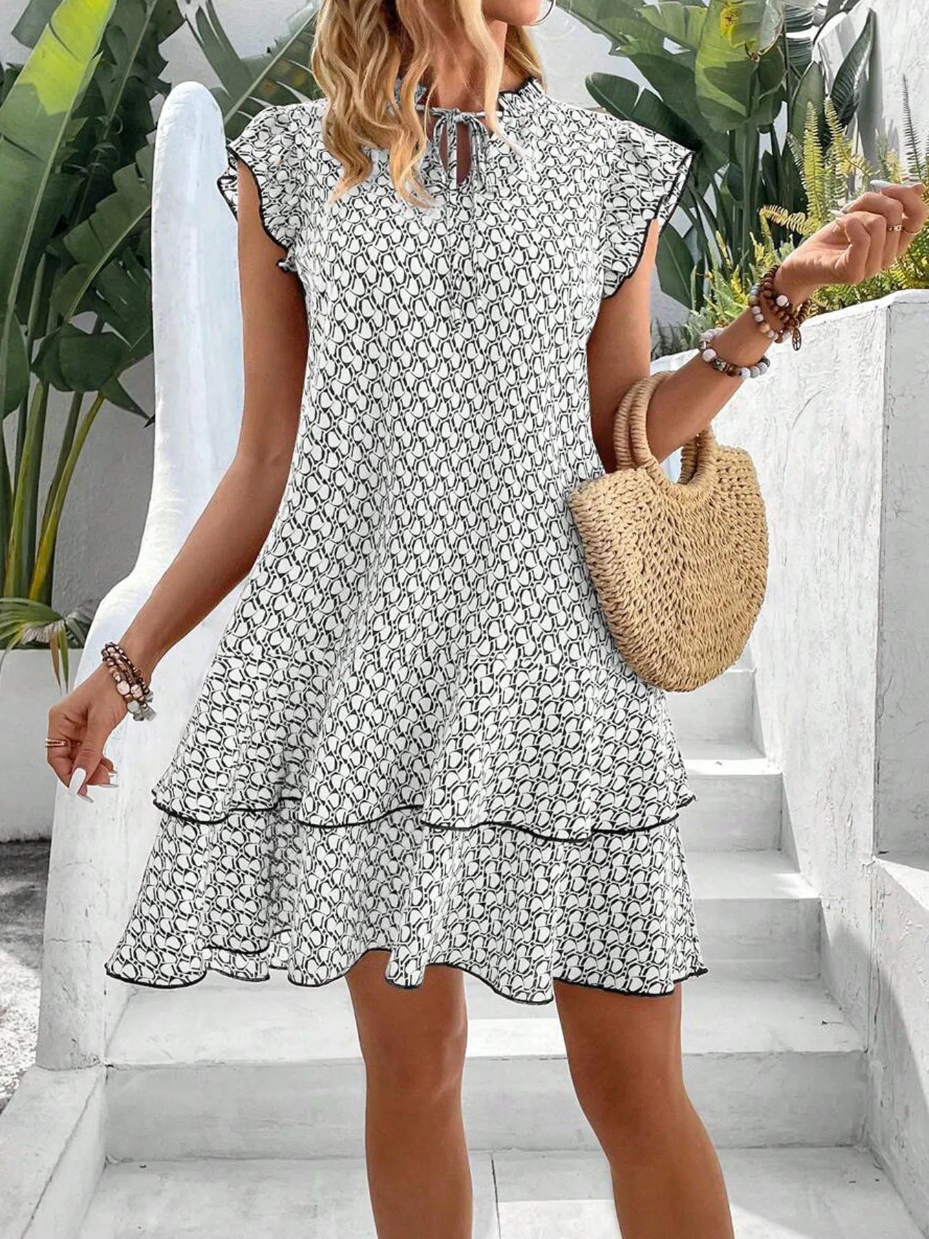 Cocktail Chiffon V-Neck Flattering Midi Dress | Kira 1