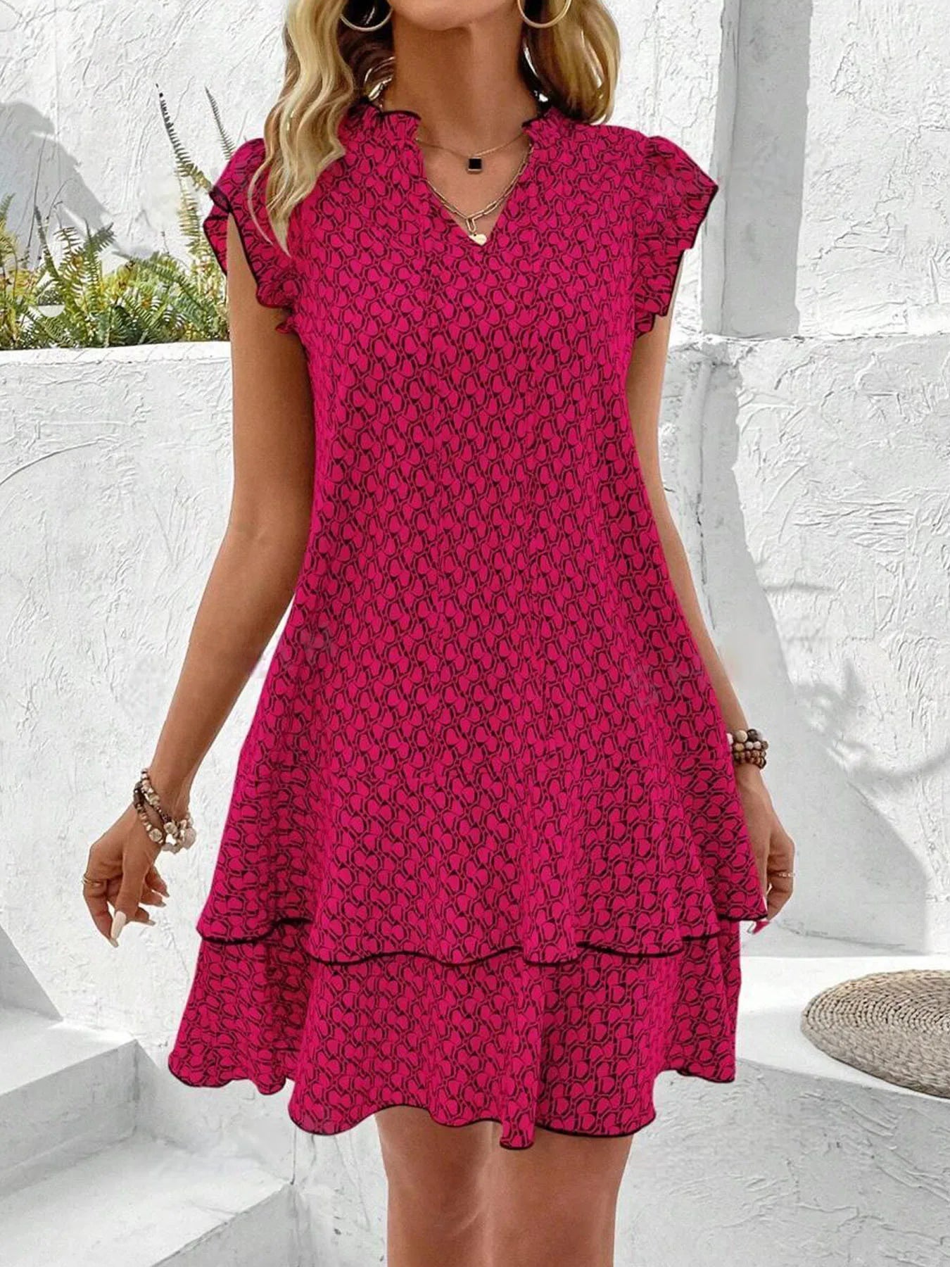 Cocktail Chiffon V-Neck Flattering Midi Dress | Kira 5