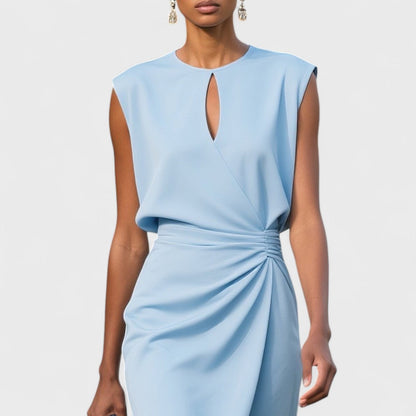 Cocktail V-Neck Midi Dress with Refined Detailing | Mira 7