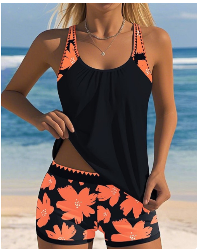 Ellen | Women's Elegant Tank Top Relaxed Fit Mid-Rise Boxer Quick-Dry Swimwear 4
