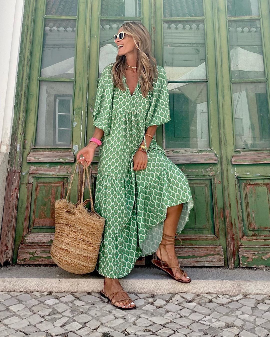 Festival Floral V-Neck Half Sleeve Maxi Dress | Mira 4