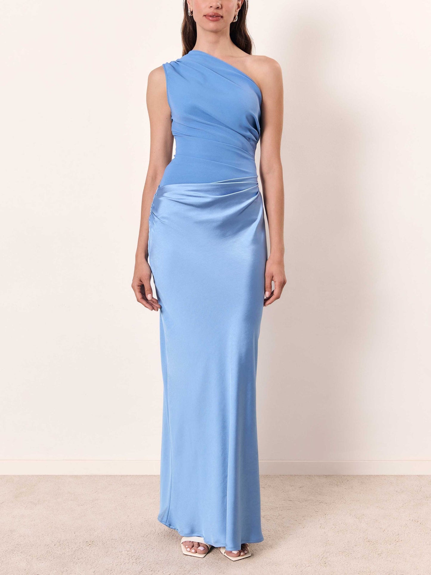 Formal Pleated One Shoulder Maxi Dress for Special Occasions | Mira 9