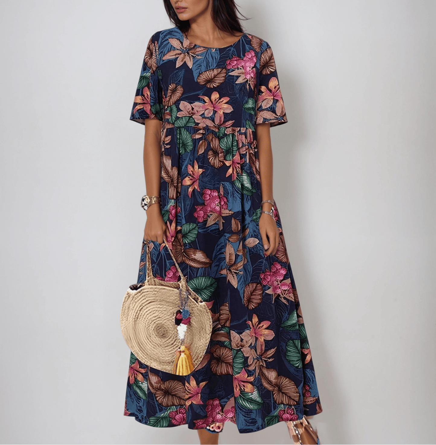Garden Party Floral A-Line Flutter Midi Dress | Lila 0