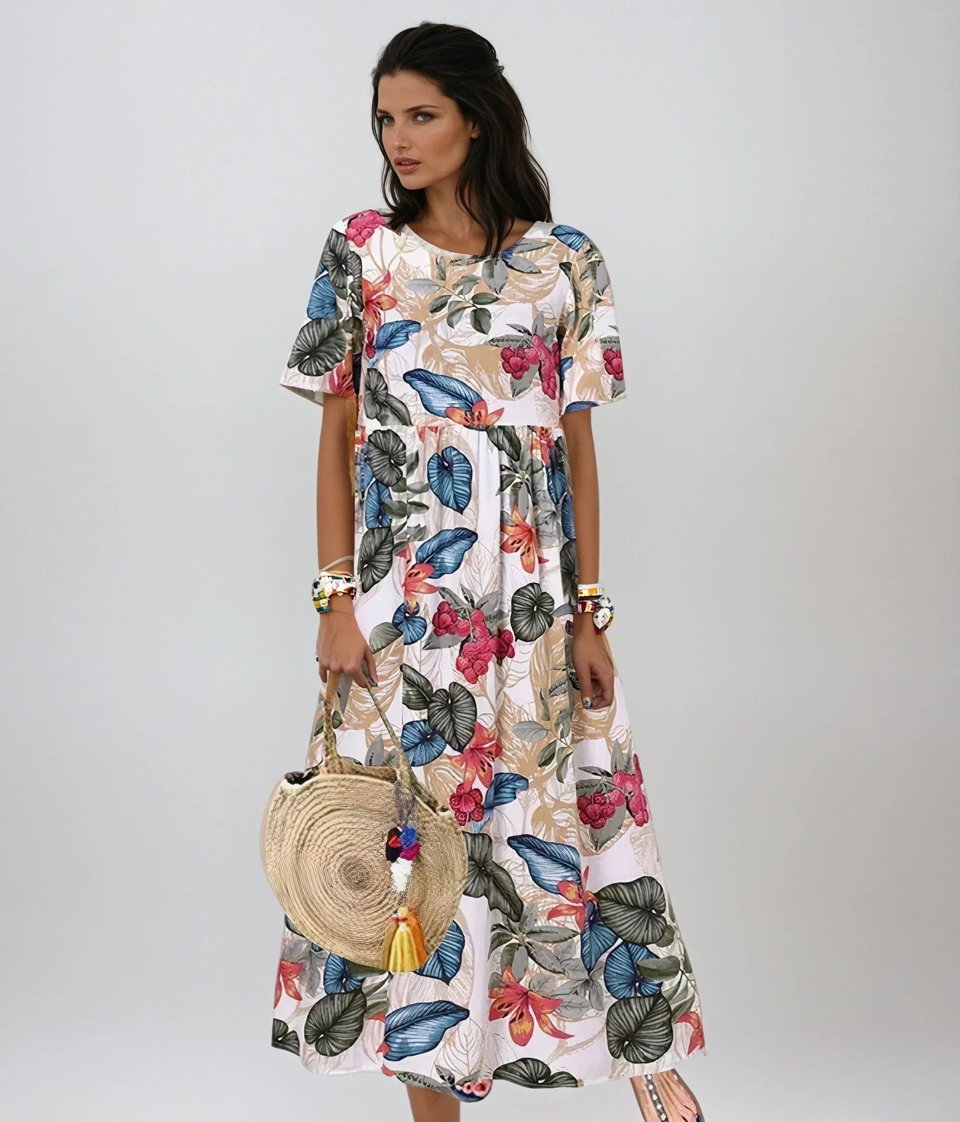 Garden Party Floral A-Line Flutter Midi Dress | Lila 1