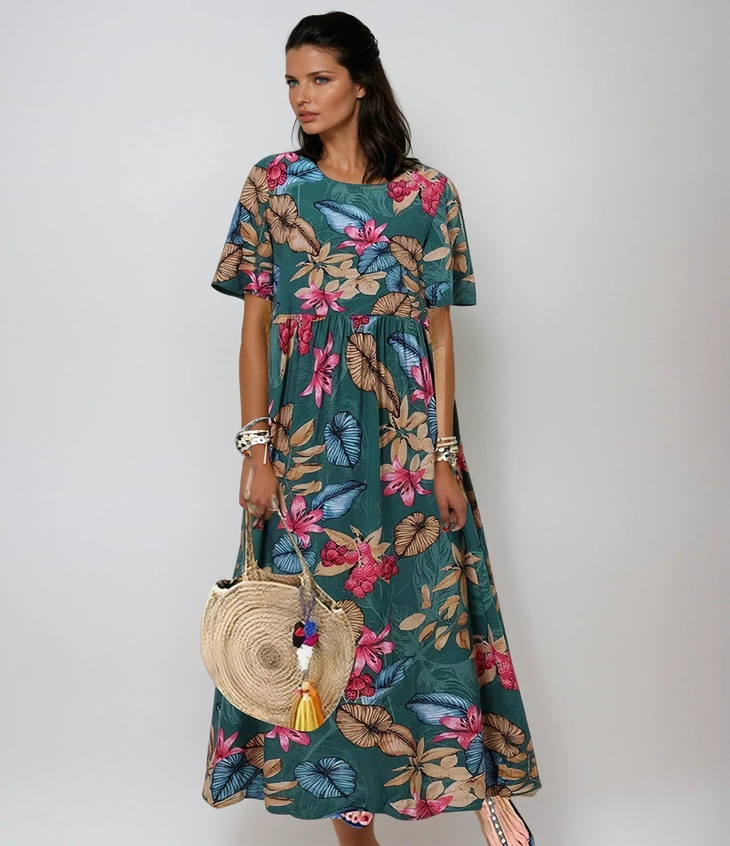 Garden Party Floral A-Line Flutter Midi Dress | Lila 2