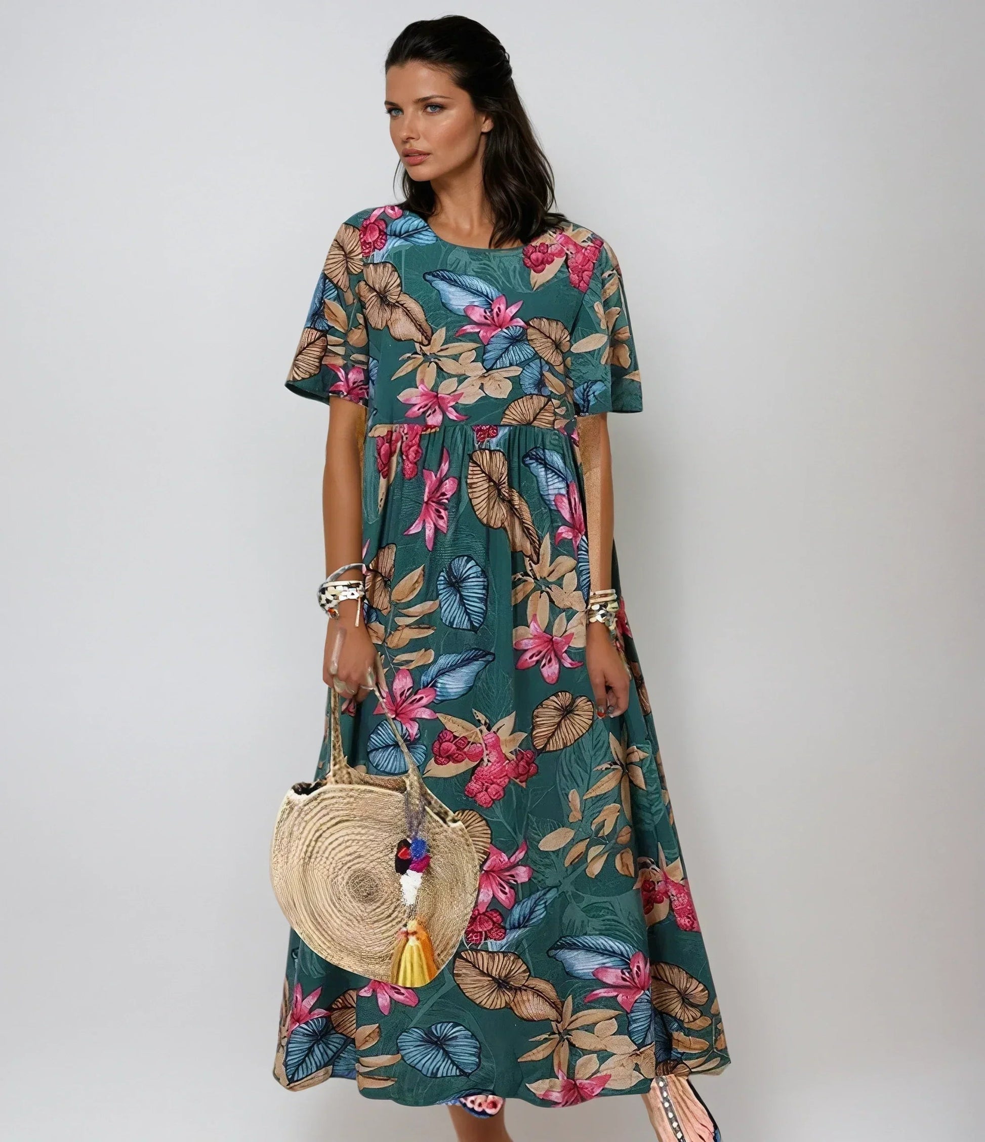 Garden Party Floral A-Line Flutter Midi Dress | Lila 2
