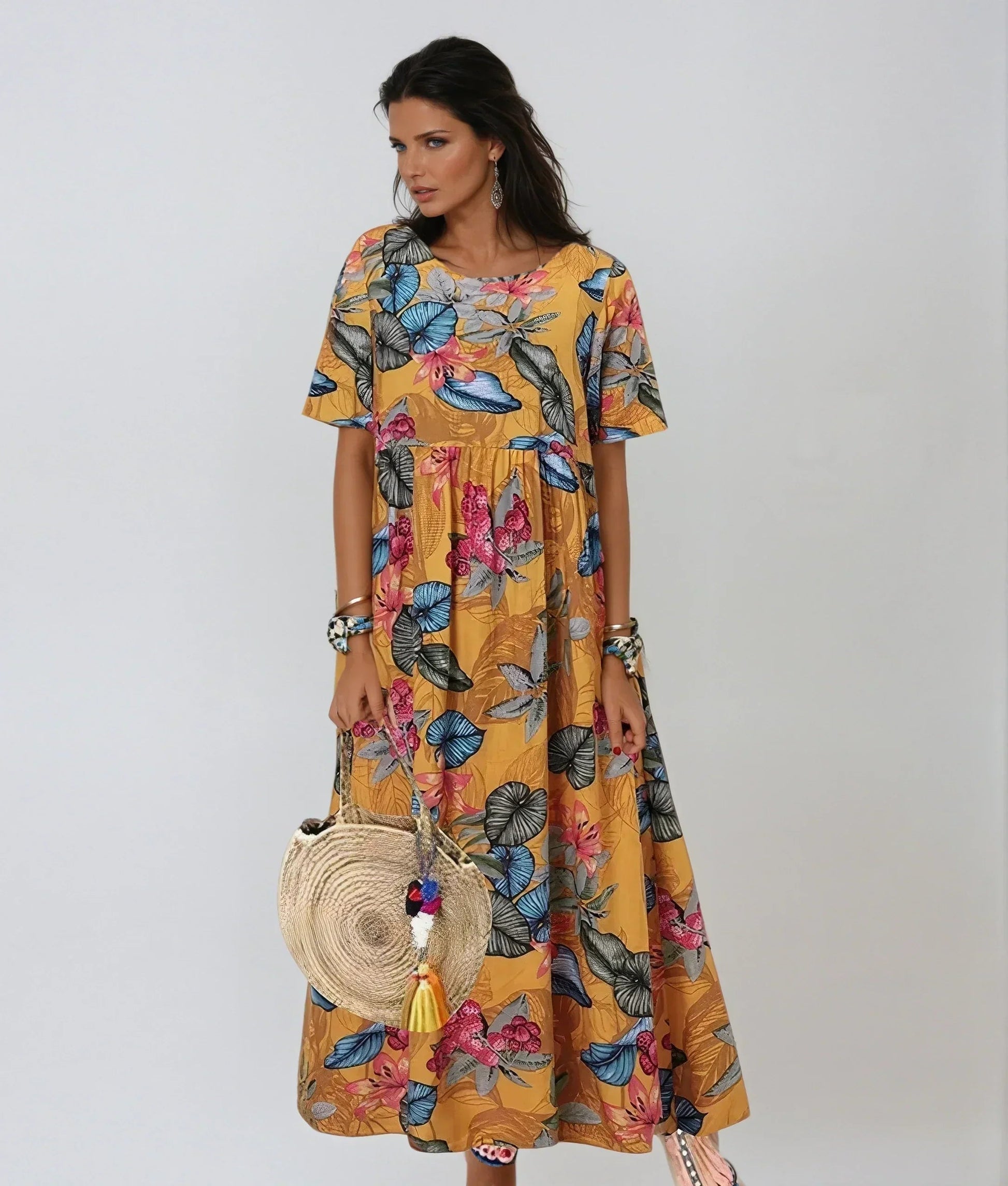 Garden Party Floral A-Line Flutter Midi Dress | Lila 3