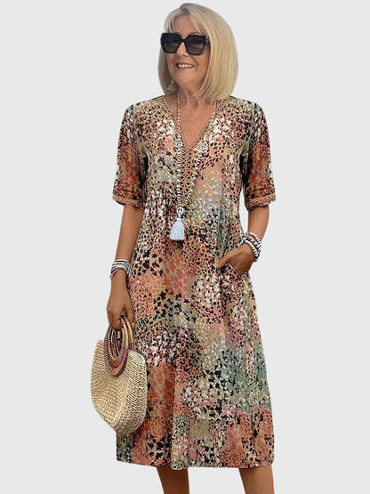Garden Party Floral Midi Dress with Elegant Design | Mia 1