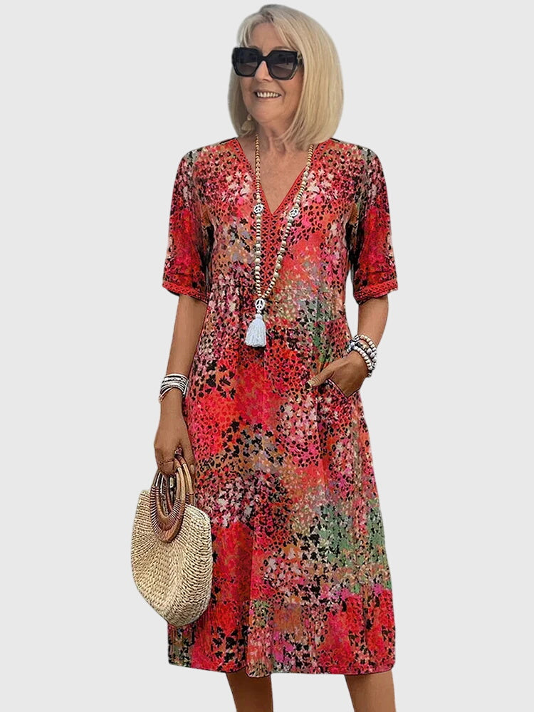 Garden Party Floral Midi Dress with Elegant Design | Mia 2