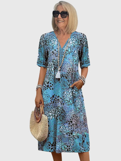 Garden Party Floral Midi Dress with Elegant Design | Mia 3