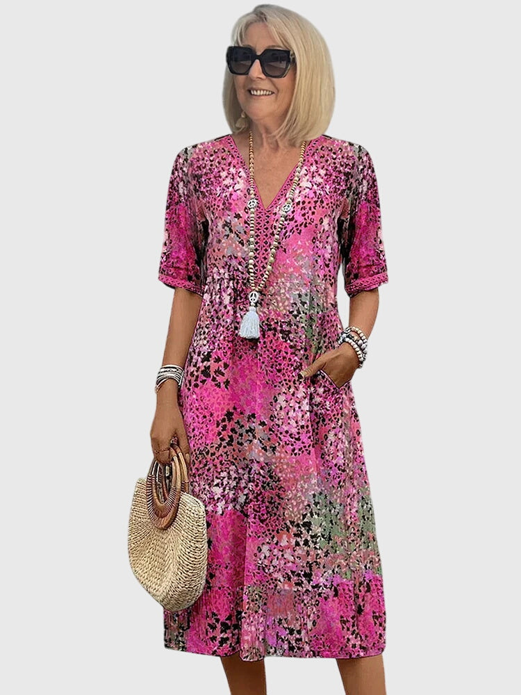 Garden Party Floral Midi Dress with Elegant Design | Mia 4