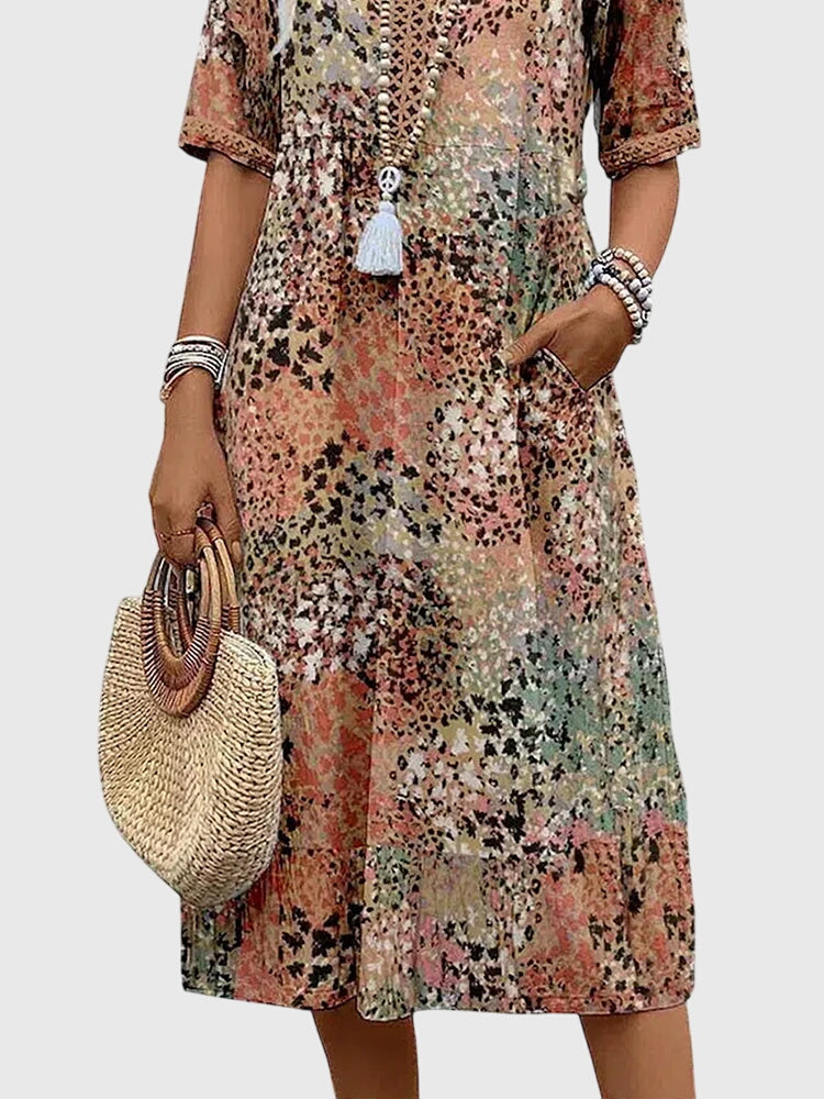 Garden Party Floral Midi Dress with Elegant Design | Mia 7
