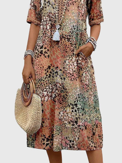 Garden Party Floral Midi Dress with Elegant Design | Mia 7